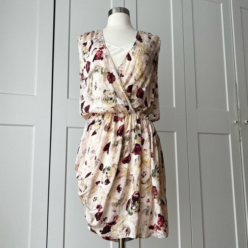 MODA INTERNATIONAL Floral Silk Mini Dress Size 0